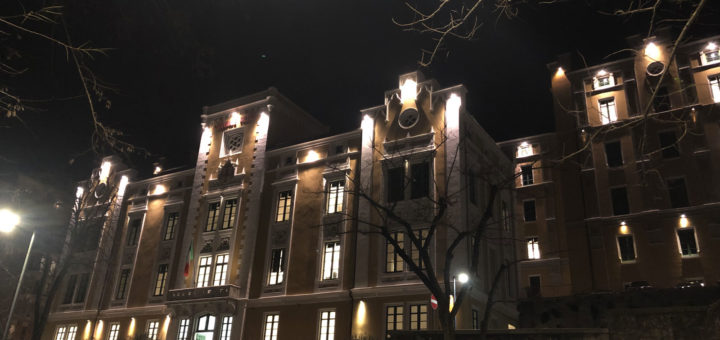 Ex-Ospedale Militare di Trieste via Fabio Severo, by night - Febbraio 2020