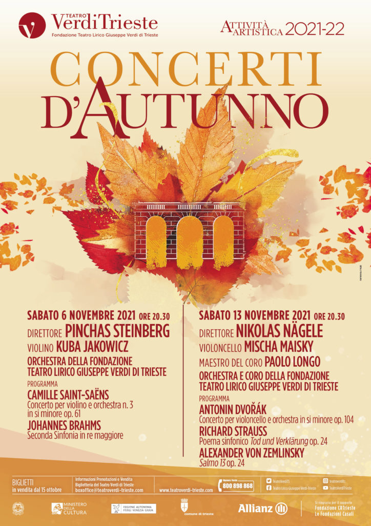 manifesto concerti stagione 2021 autunno Teatro Verdi di Trieste