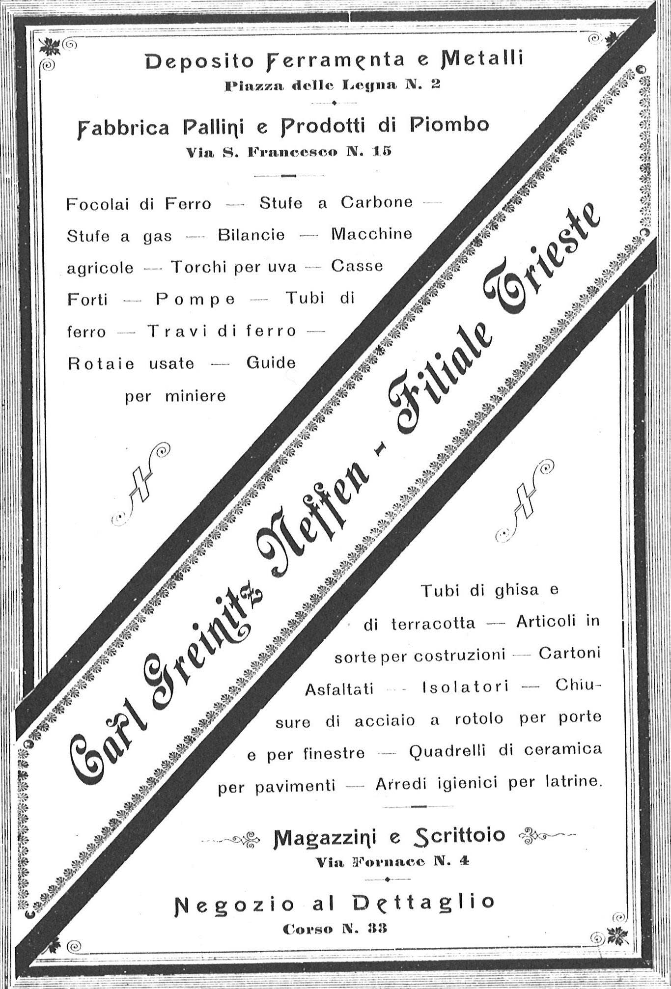 pubblicità della Carl Greinitz Neffen, 1899