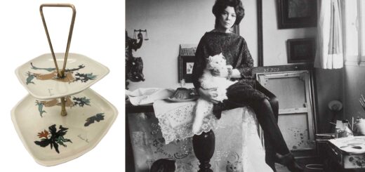 alzata in ceramica Verbano decorata da Leonor Fini, anni ’50