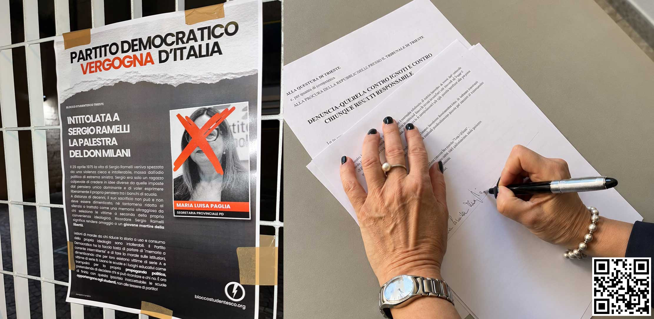 Maria Luisa Paglia PD denuncia autori volantino intimidatorio