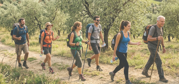 camminata tra gli olivi