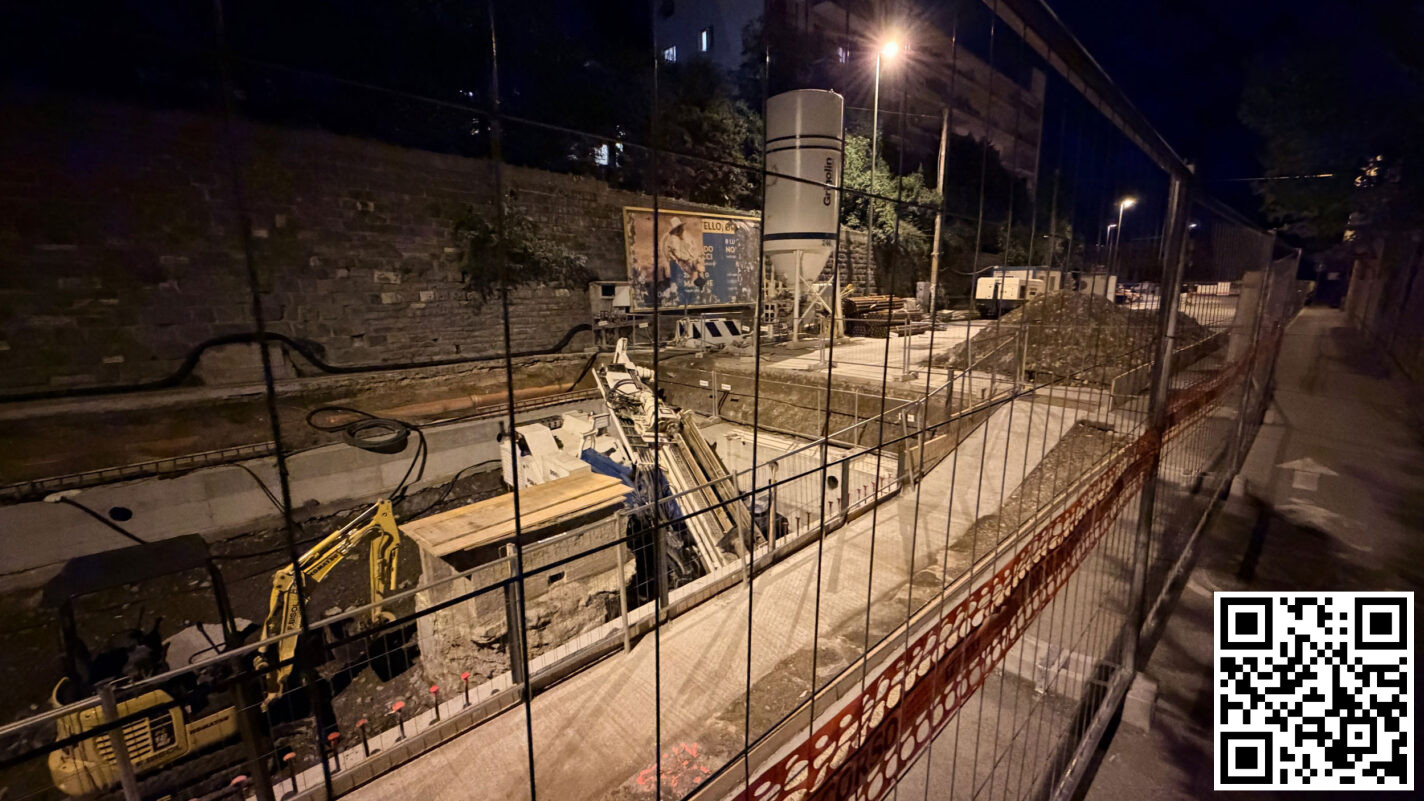 scavi cantiere in via D'Alviano a Trieste il 26 ottobre 2026