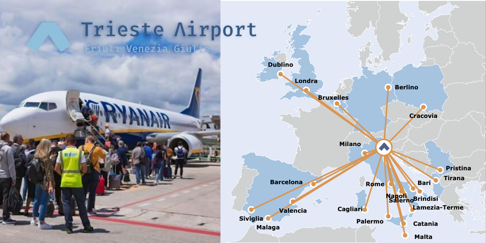 Trieste Airport voli diretti